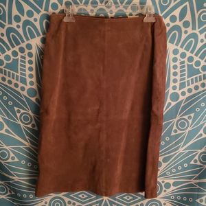 Taupe suede skirt